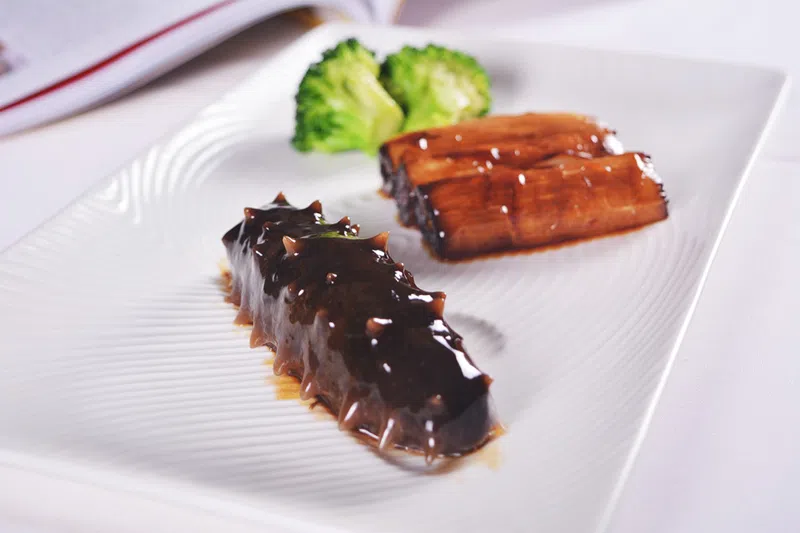 Famous Chinese dish, seafood-featured dish, Sea Cucumber Braised with Green Onion, best dishes of shandong cuisine